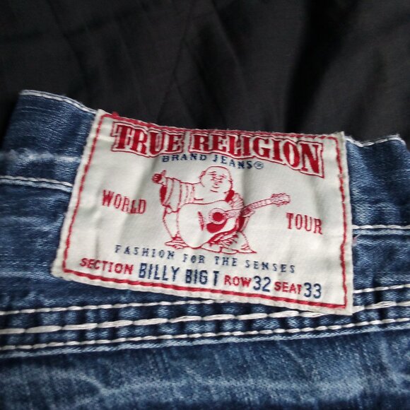 True Religion Billy Big T Big Stitch Blue Denim Jeans 32x33 - Picture 2 of 10